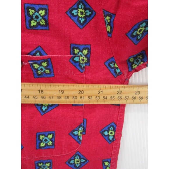 VINTAGE St Johns Bay Shirt Medium 90s Button Down Hawaiian Floral Camp - Picture 5 of 10